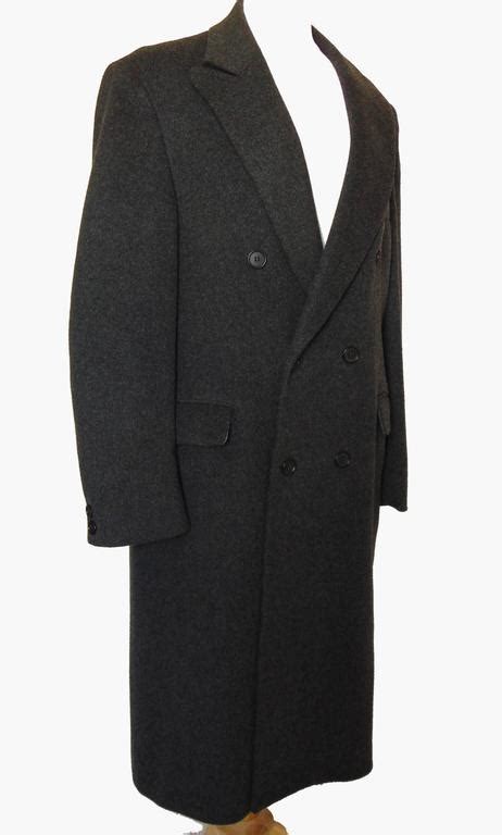 Adolfo Cashmere Wool Overcoat Double Breasted Trench Coat Mens 42