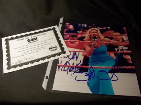 WWF WWE FIRST DIVA SUNNY TAMMY LYNN SYTCH Signed X PHOTO COA IN RING