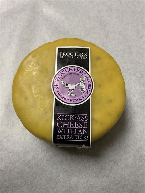 Kick Ass Extra Mature Cheddar Cheese With Cracked Black Pepper 200g Truckle