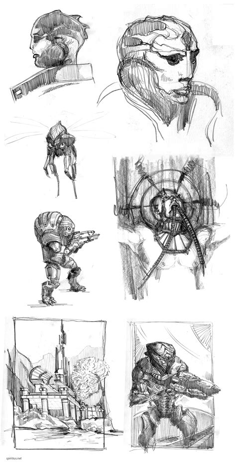 Mass Effect Sketch Practice By Spiritius On Deviantart