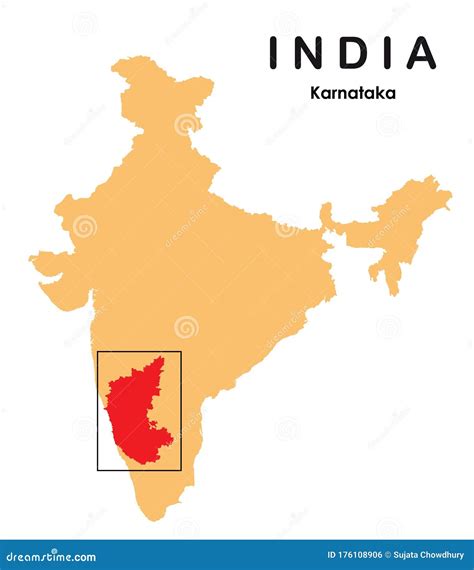 Karnataka In India Map Karnataka Map Vector Illustration
