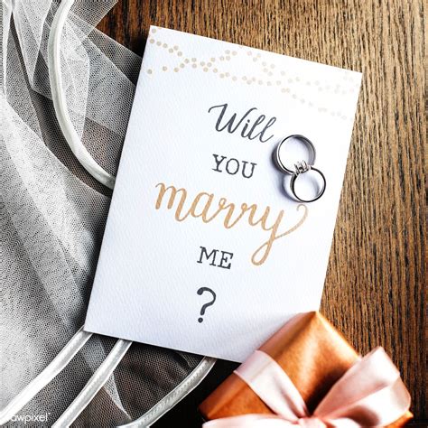 Will You Marry Me Proposal Card With Wedding Rings Premium Image By