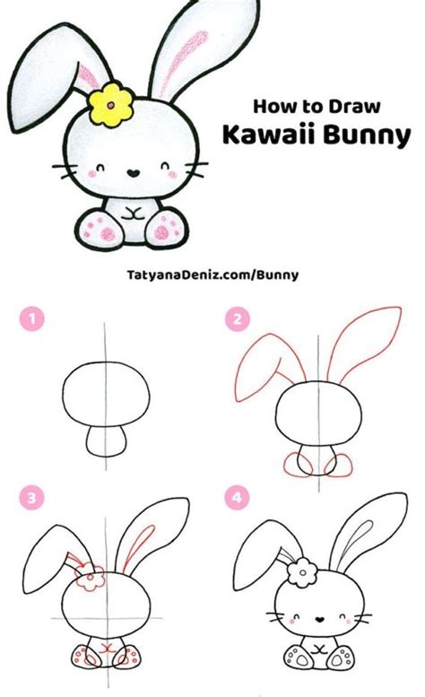 Paso A Paso Para Dibujar Un Conejito Kawaii ¿aprendemos A Dibujar