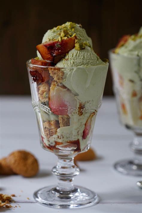 If you've never been to their ice cream parlor, check them out. These awesome Roasted Peach and Pistachio Sundaes make a rather elegant twist on the usual fun ...