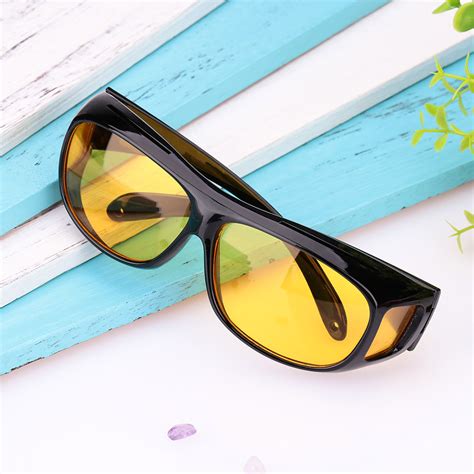 vehemo men women sunglasses goggles car driving glasses eyewear uv protection unisex hd yellow