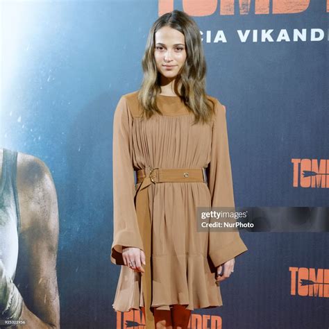Actress Alicia Vikander Attends Tomb Raider Photocall At The Santo