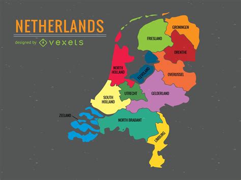 netherlands administrative division map vector download