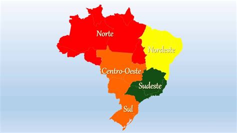 Mapa Do Brasil Com As Regiões Youtube