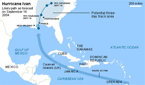 Hurricane ivan was the strongest storm of the 2004 atlantic hurricane season, reaching category 5 status on multiple occasions in the caribbean sea before. 10.09.04 Map. The path of hurricane Ivan | guardian.co.uk ...