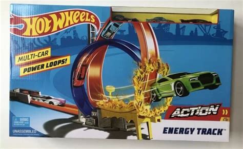 Hot Wheels Action Energy Track Double Power Loops Track Set Cars New