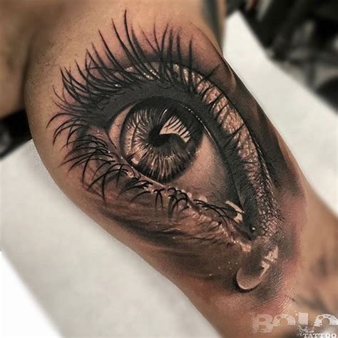 Stunningly Realistic Teary Eye On Guys Inner Arm Done By Bolo An