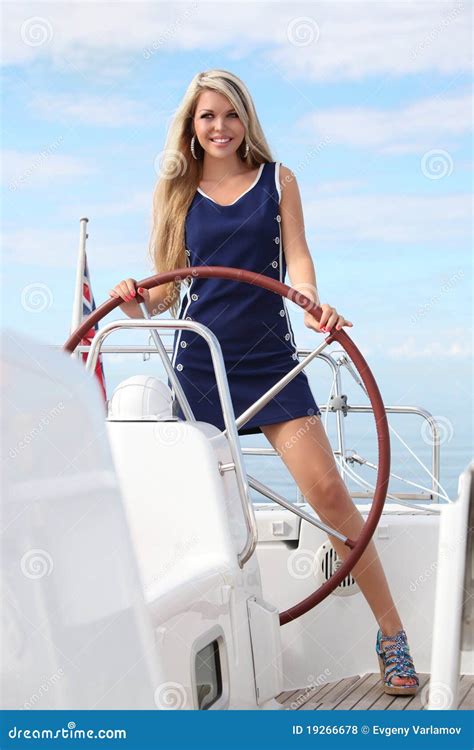 Young Woman On The Yacht Stock Photo Image Of Smile 19266678