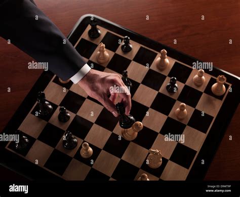 Man Playing Chess Stock Photo Alamy