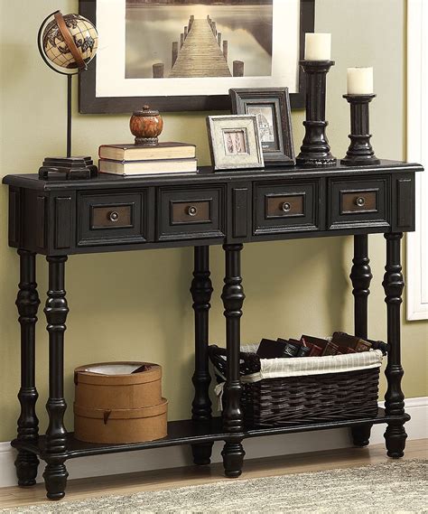 Monarch Specialties Traditional Console Tables Black Console Table