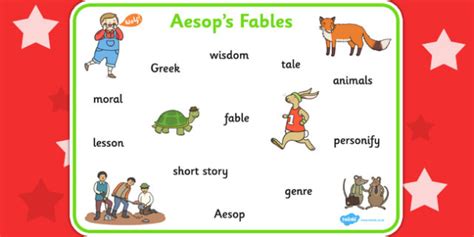 Aesops Fables Word Mat Teacher Made
