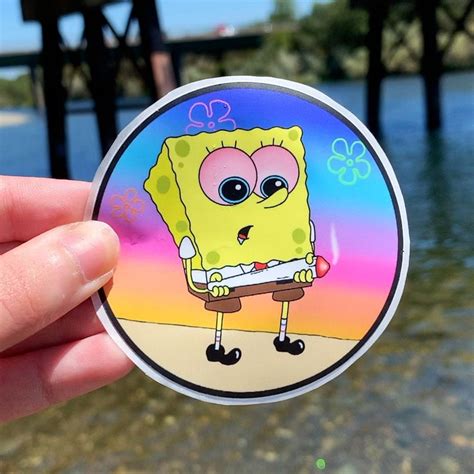 Stoned Spongebob Sticker Etsy