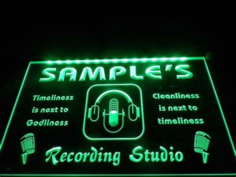 Custom Recording Studio Lighted Sign Personalized Name Decor Light