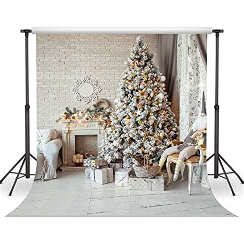 Wolada 10x10ft Christmas Backdrop Christmas Scene Backdrop White