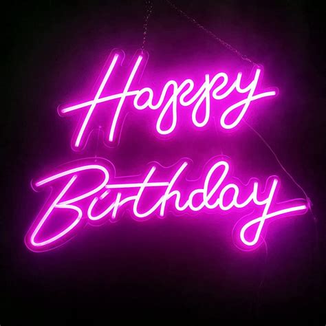 Buy Happy Birthday Neon Signs 22 X 16 Inhes Art Neon Letters Light Wall