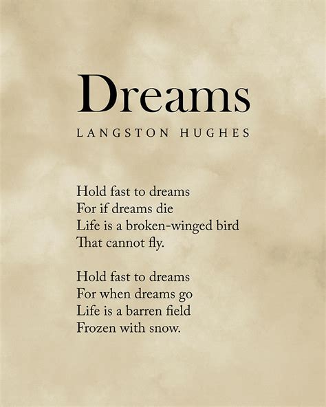 Dreams Langston Hughes Poem Literature Typography 2 Vintage