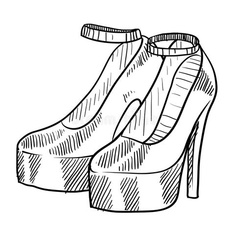 Search images from huge database containing over 1,250,000 drawings. High heel shoes drawing stock vector. Illustration of ...