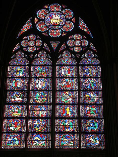 Church Window Notre Dam Stained Glass Cathedral Paris Church Old