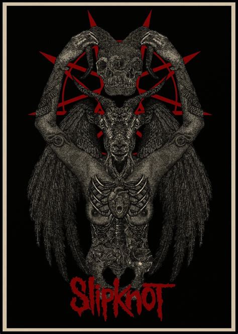 Slipknot Heavy Metal Poster Rock Band Kraft Paper Posters Bar Etsy