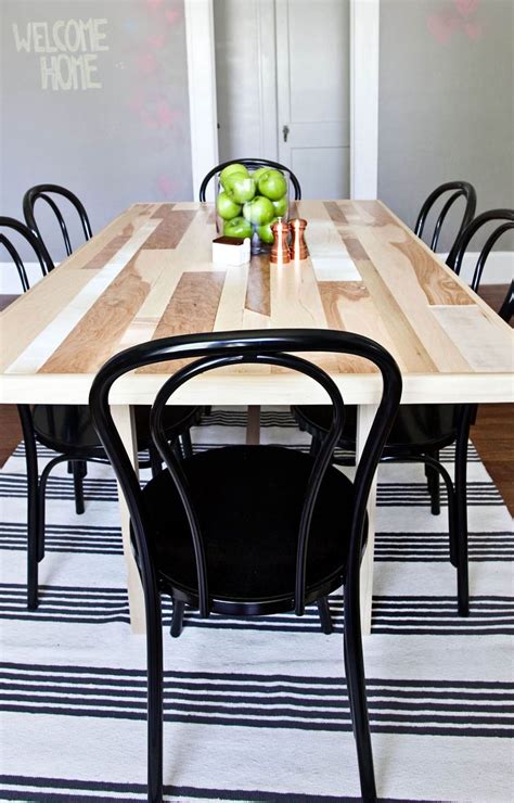 Walnut dining table, custom walnut dining room table, large farmhouse table on steel legs. DIY Six Seat Dining Room Table - A Beautiful Mess