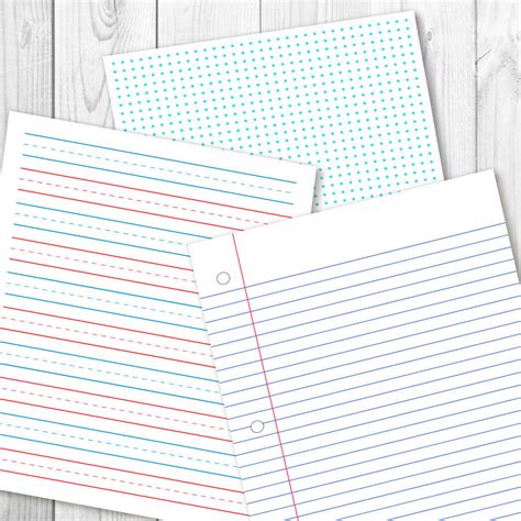 School Digital Papers Dot Grid Printable Back To School Lined