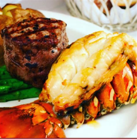 While there are many deep fried options and not being a lobster fan myself i opted for steak with fries and veg and it was excellent. Steak and lobster dinner image by American West Beef on ...