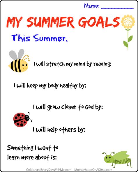 Setting Summer Goals With Your Kids Celebrate Every Day With Me