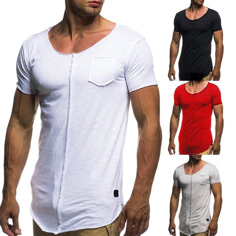 £612 Gbp Mens Slim Fit O Neck Short Sleeve Muscle Tee Shirts Casual