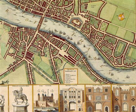 London Street Map Old London City Atlas Vintage 17th Century Etsy Uk