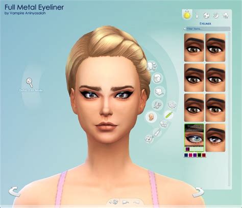 Full Metal Eyeliner 5 Colors By Vampire Aninyosaloh At Mod The Sims