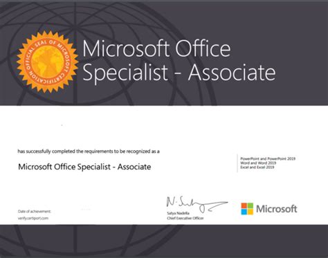 Microsoft Office Specialist Associate Office 2019 With 3 Exams Hudson