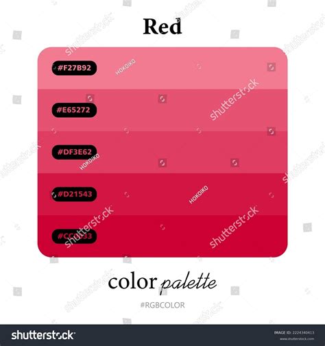 Red Color Palettes Accurately Codes Perfect Stock Vector Royalty Free