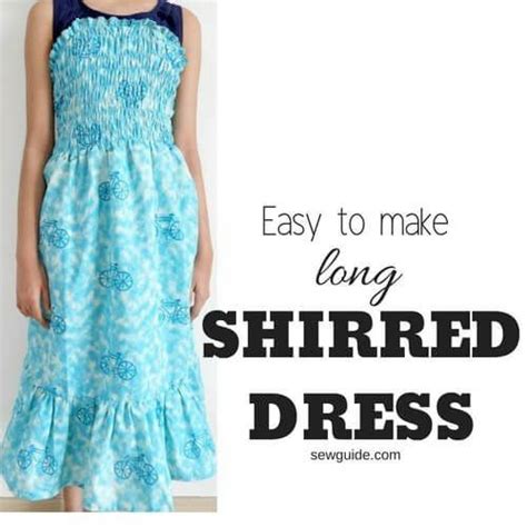 Easy Peasy Shirred Dress Diy Sewing Tutorial For A Long Elastic Top