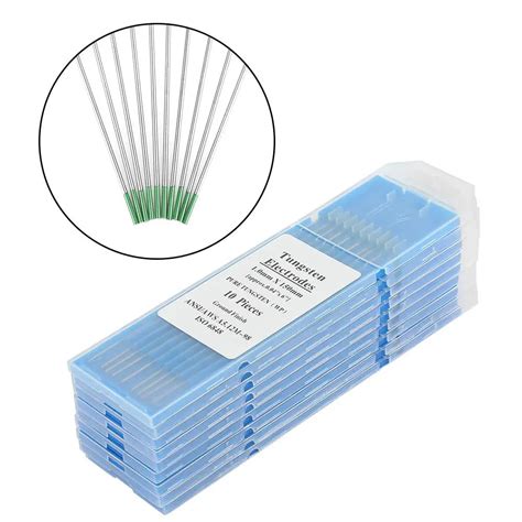 10Pcs Pure Tungsten Electrodes WP Green Tip 1 0 1 6 2 0 2 4 3 2mm 175