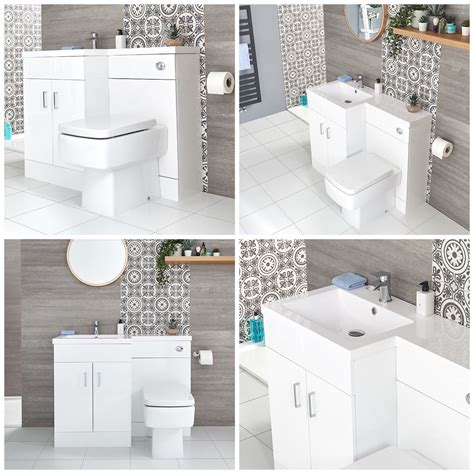 Conjunto De Baño Moderno Color Blanco Completo Con Mueble De Lavabo En