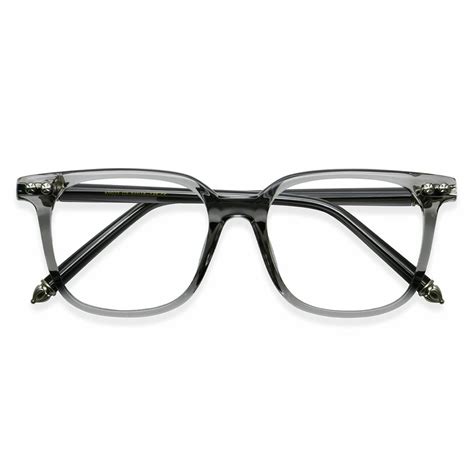 K9023 Square Gray Eyeglasses Frames Leoptique