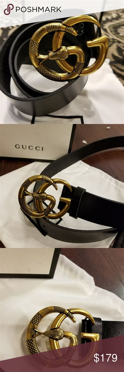 🌠authentic Gucci Belt Black Leather Snake Buckle 🌠authentic Gucci Belt