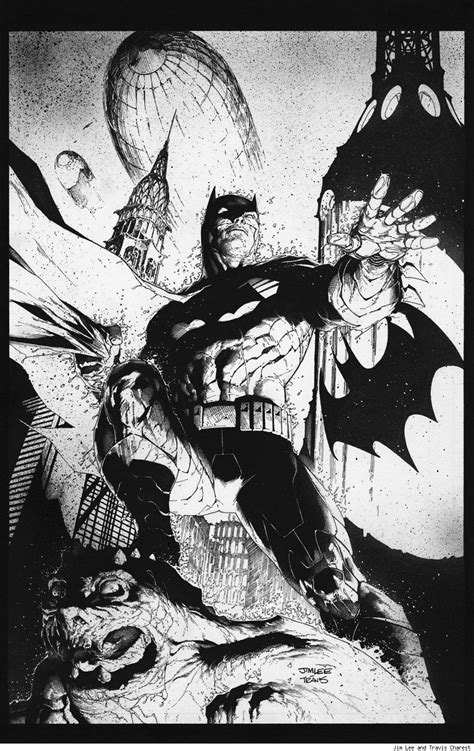 Fashion And Action Batman In Black And White Art By
