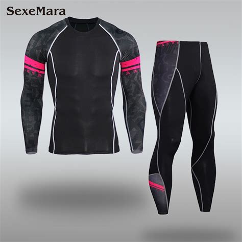 new men s compression set running tights workout fitness training tracksuit long sleeves shirts