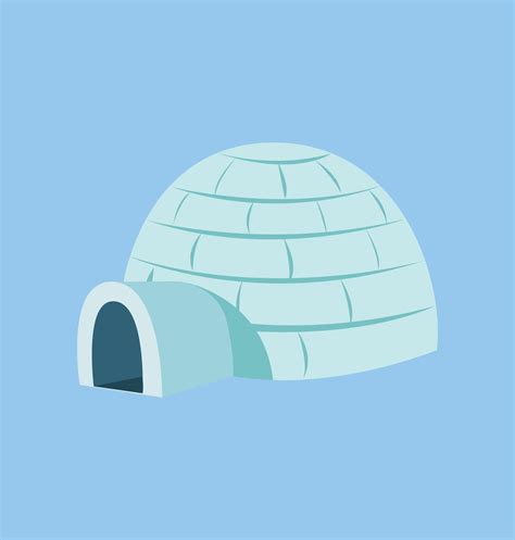 Vector Igloo Icon Clipart Image Isolated On Sky Color Background