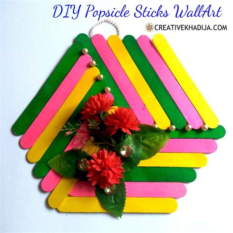 Diy Popsicle Stick Craft Colorful Wall Art Idea For Home Decor Craft