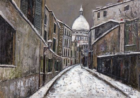 Maurice Utrillo 1883 1955 Rue Saint Rustique Sous La Neige Urban