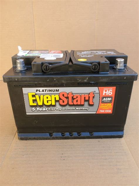Agm Car Battery Group Size 48h6 Everstart Platinum 2019 100 With Core Exchange For Sale In