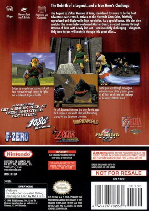 The Legend Of Zelda Ocarina Of Time Master Quest Cover Or Packaging