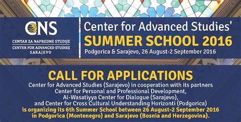 Call For Applications Cns Summer School 2016 Centar Za Napredne Studije
