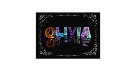 Olivia The Name Olivia In 3d Lights Photograph Photo Print Zazzle